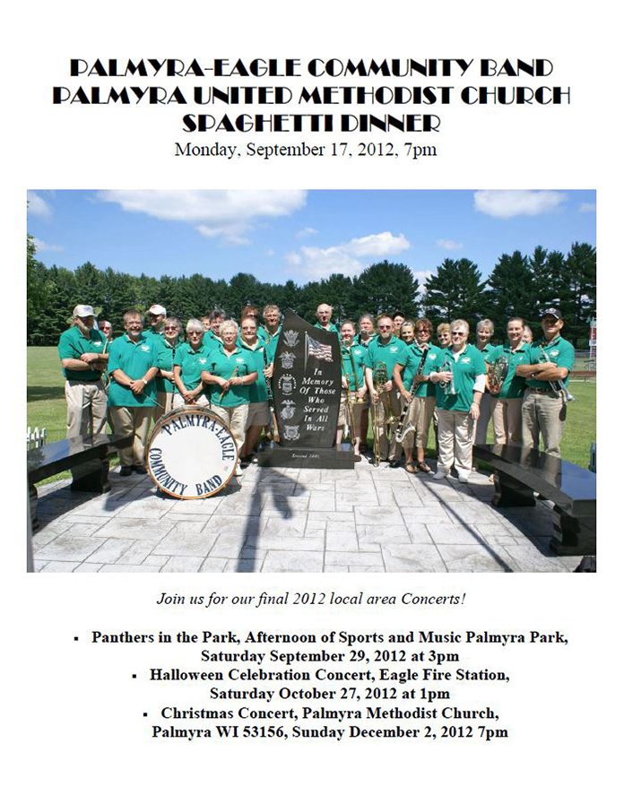 Program From Palmyra-Eagle Community Band Concert September 17, 2012